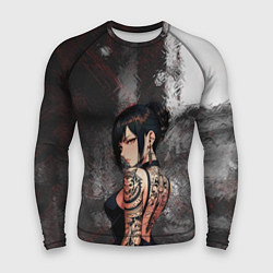 Рашгард мужской Татуированная брюнетка, цвет: 3D-принт