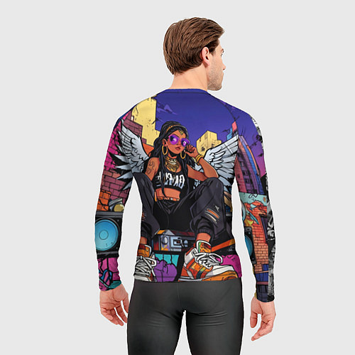 Мужской рашгард Городской ангел - urban style / 3D-принт – фото 4