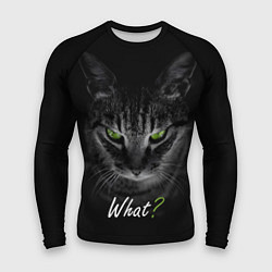 Рашгард мужской Недобрый кот с зелёными глазами - What?, цвет: 3D-принт