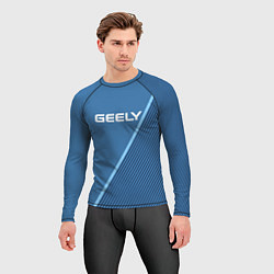 Рашгард мужской Geely сине-голубой в полоску, цвет: 3D-принт — фото 2