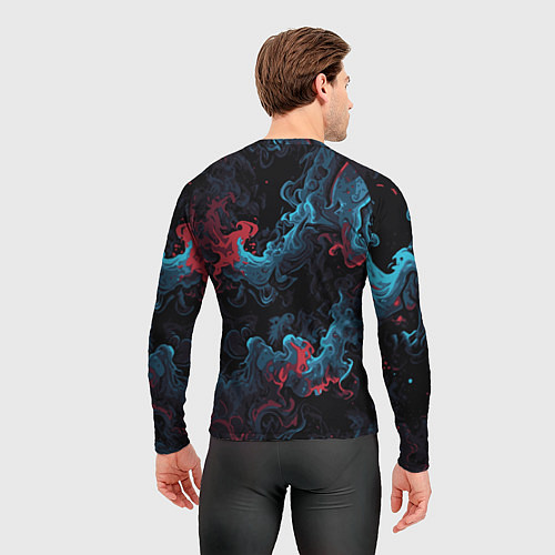 Мужской рашгард Цветные клубы дыма / 3D-принт – фото 4
