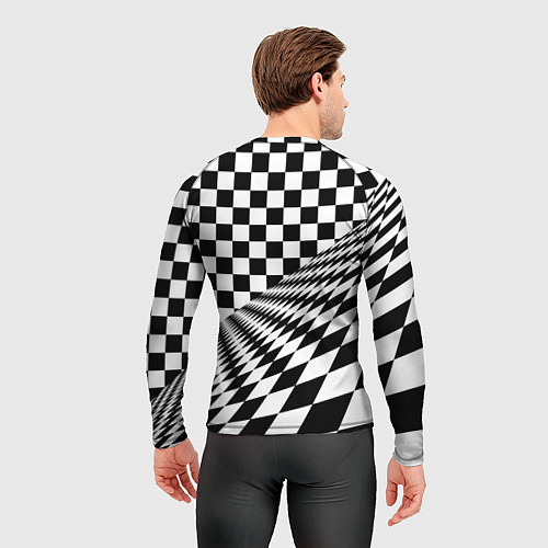 Мужской рашгард Шахматная психоделика иллюзия / 3D-принт – фото 4