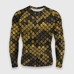 Рашгард мужской Змеиный камуфляж - текстура чешуи, цвет: 3D-принт