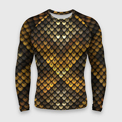 Рашгард мужской Кольчуга - металлическая чешуя змеи, цвет: 3D-принт
