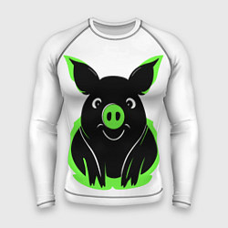 Мужской рашгард Зеленая хрюшка