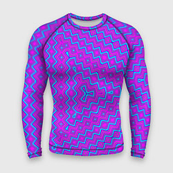 Рашгард мужской Неонового цвета геометрический асимметричный узор, цвет: 3D-принт