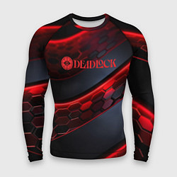Рашгард мужской Deadlock logo красные соты и неон, цвет: 3D-принт
