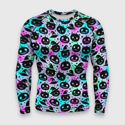 Мужской рашгард Halloween - тыквы на неоновом фоне