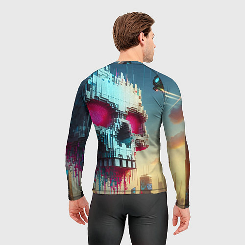 Мужской рашгард Cool pixel skull - ai art fantasy / 3D-принт – фото 4