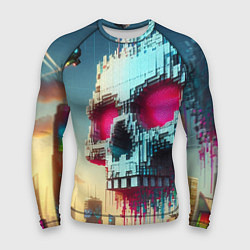 Мужской рашгард Cool pixel skull - ai art fantasy