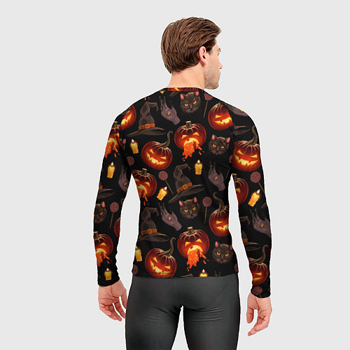 Мужской рашгард Хэллоуин цветной паттерн / 3D-принт – фото 4