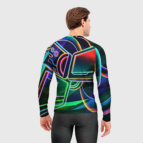 Мужской рашгард Неоновая психоделика геймер / 3D-принт – фото 4
