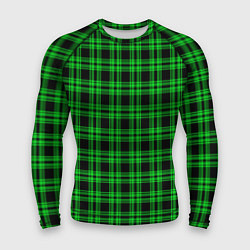 Мужской рашгард Чёрно-зелёный клетчатый