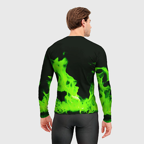 Мужской рашгард Кислотный зелёный огонь / 3D-принт – фото 4