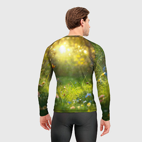 Мужской рашгард Рыжая лисичка и бабочки / 3D-принт – фото 4