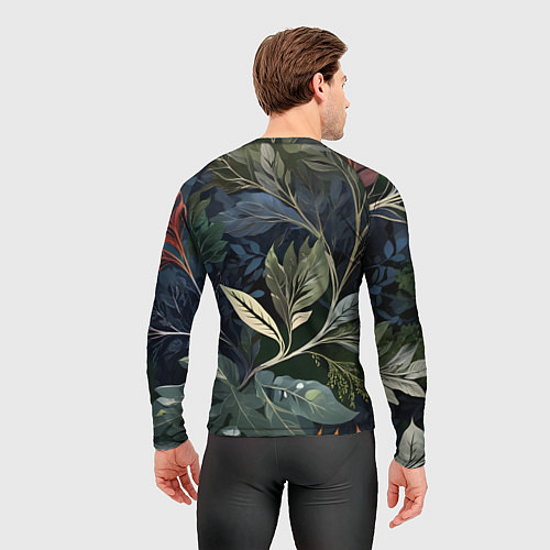 Мужской рашгард Объемные листья / 3D-принт – фото 4