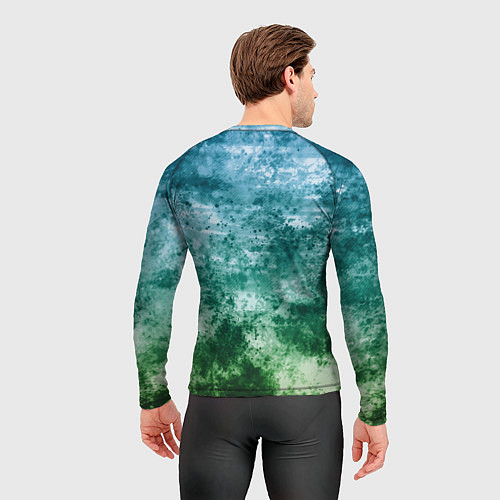 Мужской рашгард Агрессивная зеленая змея на абстрактном фоне / 3D-принт – фото 4