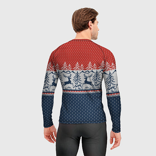 Мужской рашгард Новогодний вязаный узор / 3D-принт – фото 4