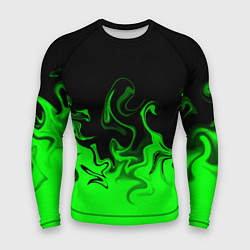 Мужской рашгард Абстрактный зеленый огонь