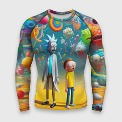 Мужской рашгард Рик и Морти - сюрреалистическая фантазия