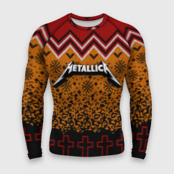 Рашгард мужской Metallica christmas ugly sweater, цвет: 3D-принт