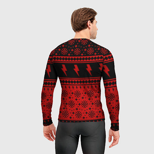 Мужской рашгард ACDC christmas sweater / 3D-принт – фото 4