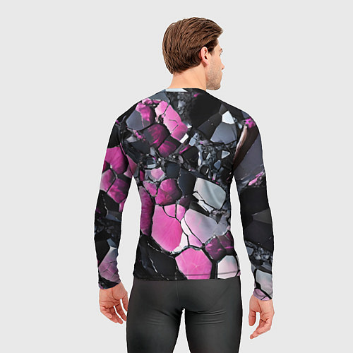 Мужской рашгард Чёрно-розовый камень / 3D-принт – фото 4