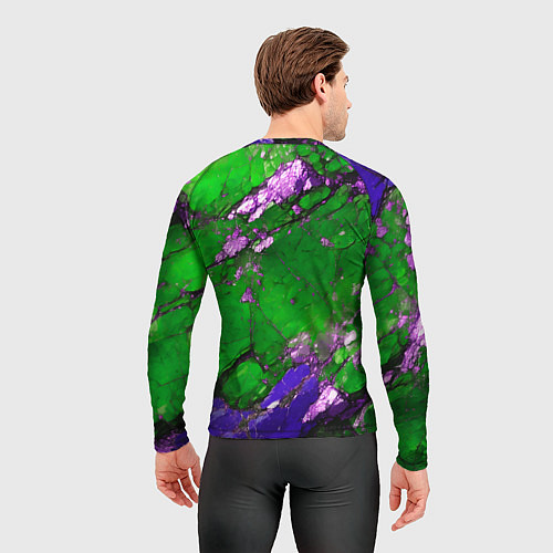 Мужской рашгард A purple mineral in a green stone / 3D-принт – фото 4