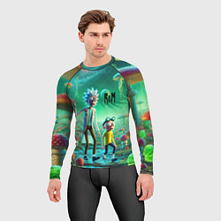 Рашгард мужской Рик и Морти изучают планету мухоморов - нейроарт ф, цвет: 3D-принт — фото 2