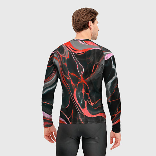 Мужской рашгард Красно-чёрный мрамор / 3D-принт – фото 4