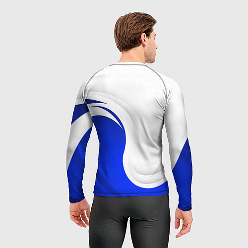 Мужской рашгард Герб России - белый и синий / 3D-принт – фото 4