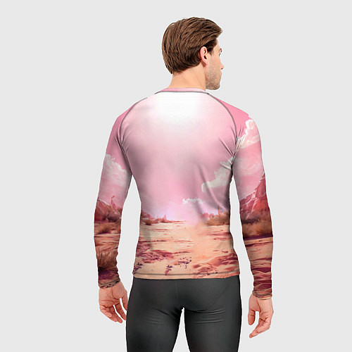 Мужской рашгард Верблюд в розовой пустыне / 3D-принт – фото 4