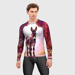 Рашгард мужской Осел в розовом свете, цвет: 3D-принт — фото 2