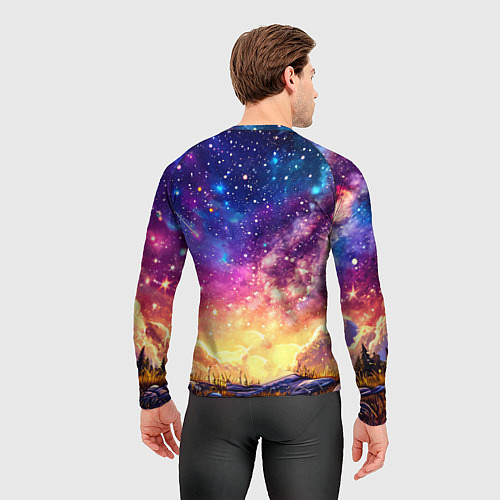 Мужской рашгард Лось и звездное небо / 3D-принт – фото 4