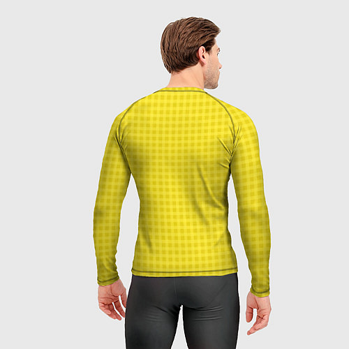 Мужской рашгард Сочный жёлтый паттерн клетка / 3D-принт – фото 4