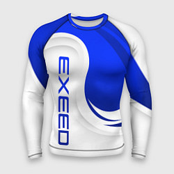 Рашгард мужской Exeed - синий и белый, цвет: 3D-принт