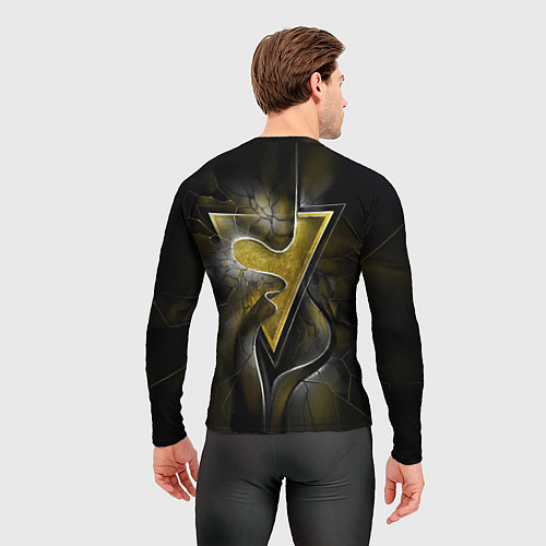 Мужской рашгард Золотой треугольник под стеклянной вуалью с волнам / 3D-принт – фото 4