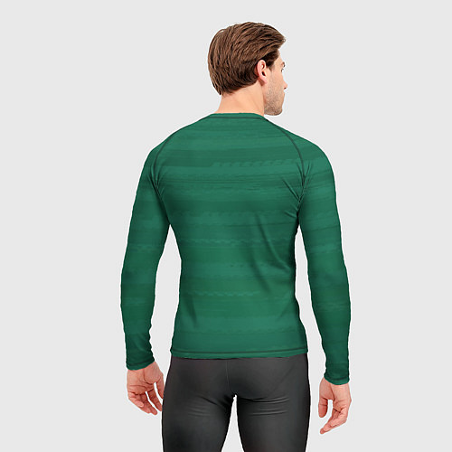 Мужской рашгард Тёмный зелёный текстурные полосы / 3D-принт – фото 4