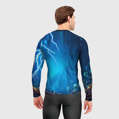 Мужской рашгард Павлин и молния / 3D-принт – фото 4
