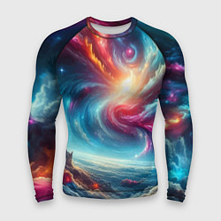 Рашгард мужской Fantastic neon space landscape - ai art fantasy, цвет: 3D-принт