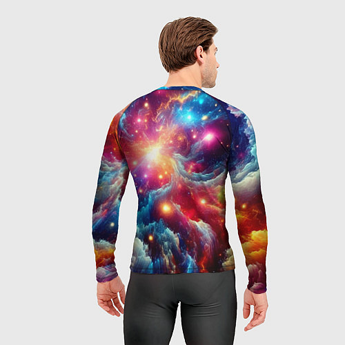 Мужской рашгард Colorfull neon space clouds - ai art fantasy / 3D-принт – фото 4