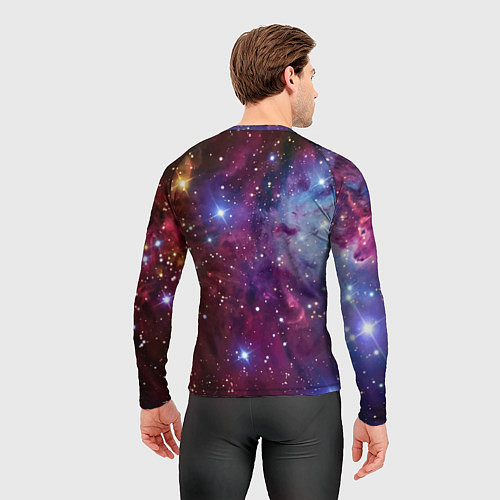 Мужской рашгард Котёнок в наушниках с мышкой в космосе / 3D-принт – фото 4