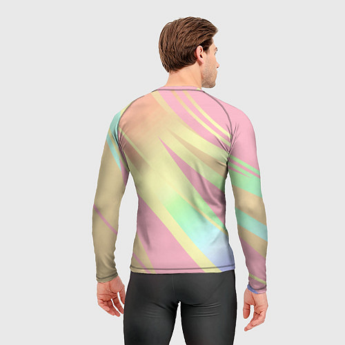 Мужской рашгард Нежный розовый абстрактный / 3D-принт – фото 4