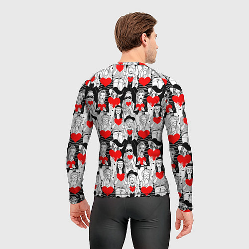 Мужской рашгард Девушки держат сердца / 3D-принт – фото 4