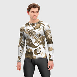 Рашгард мужской Растения против зомби в бежевых тонах, цвет: 3D-принт — фото 2