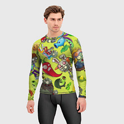 Рашгард мужской Растения против зомби с героями, цвет: 3D-принт — фото 2