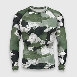 Мужской рашгард Зеленый фактурный камуфляж