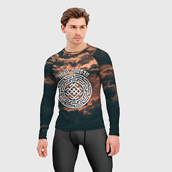Рашгард мужской Белобог - небо славян, цвет: 3D-принт — фото 2