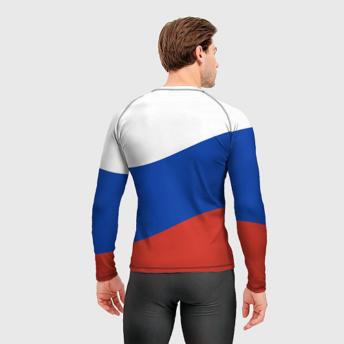 Мужской рашгард Флаг России волной / 3D-принт – фото 4