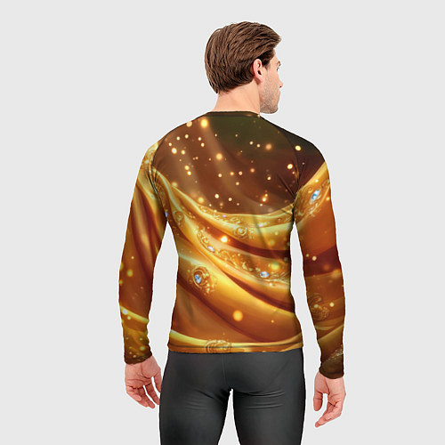 Мужской рашгард Золотая ткань с блестками / 3D-принт – фото 4